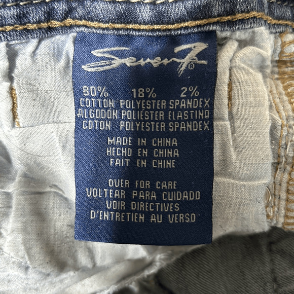 Seven7 Blue Denim Stretch Low Rise Skinny Leg Ankle Jeans Medium Rise Size 6 - Picture 10 of 11